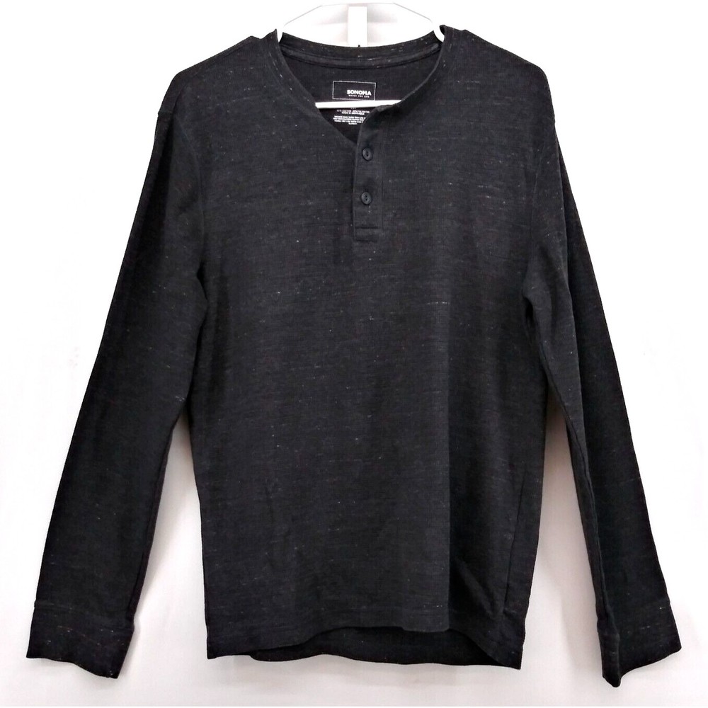 Sonoma Shirt Men's Size M Gray Long Sleeve Thermal Crew Neck